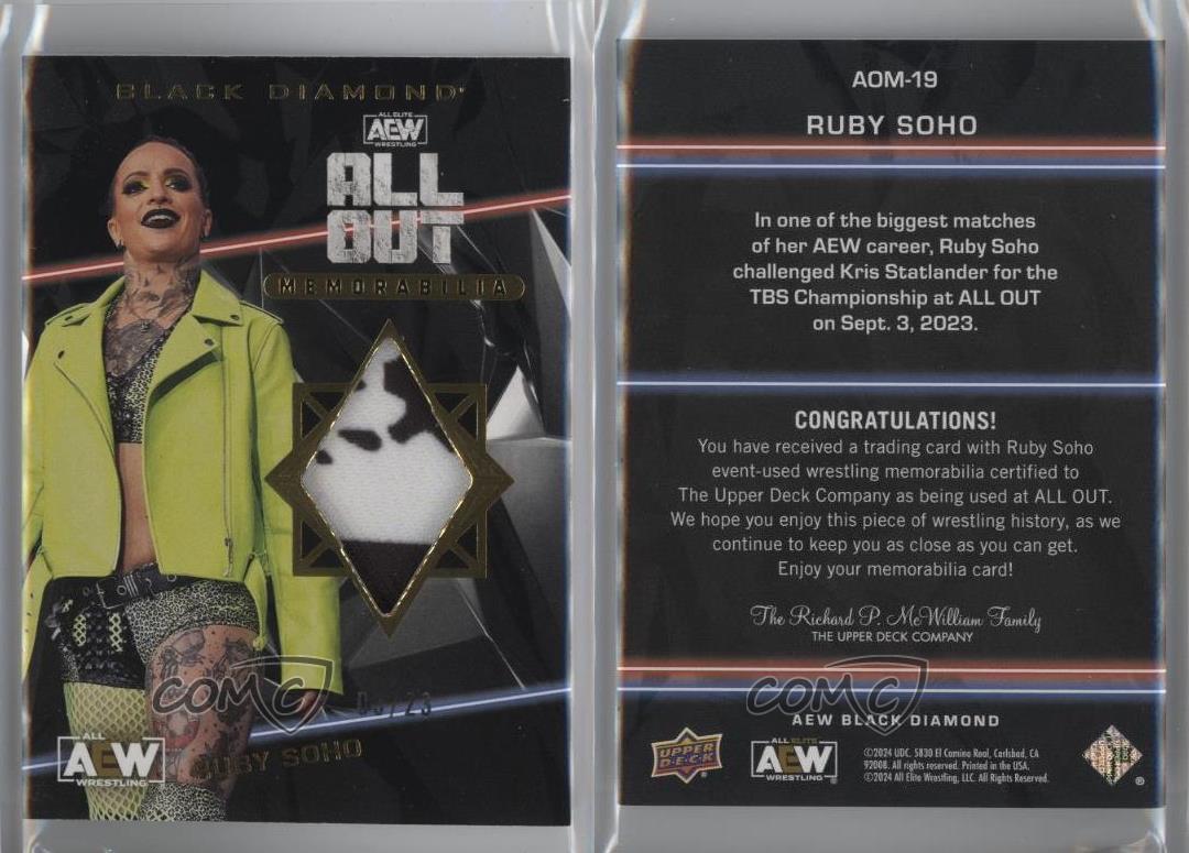 2024 Upper Deck Black Diamond AEW AEW All Out Memorabilia /23 Ruby Soho #AOM-19 - Picture 3 of 3