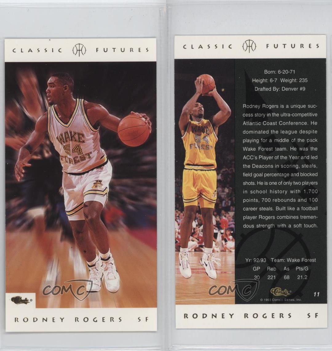 1993 Classic Futures Rodney Rogers #11 Rookie RC - Picture 3 of 4