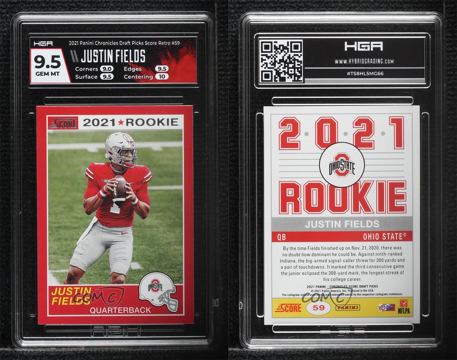 Justin Fields 2021 Panini Chronicles Score Draft Picks Rookie Card