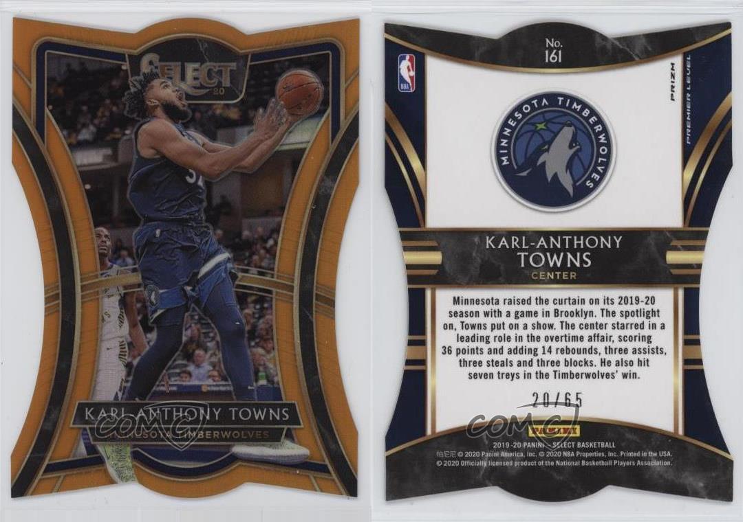 Panini Select Premier Level Orange Prizm 2019-20 /65 Karl-Anthony Towns #161 tendance
