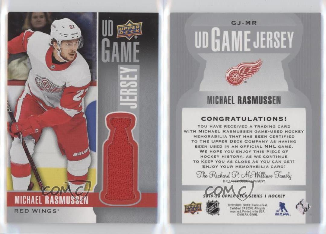 Michael Rasmussen 19-20 Upper Deck 1 UD Game Jersey Game Used