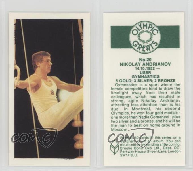 RARE UNITED KINGDOM 1979 BROOKE BOND NIKOLAY ANDRIANOV OLYMPIC CARD #20 ~ USSR 