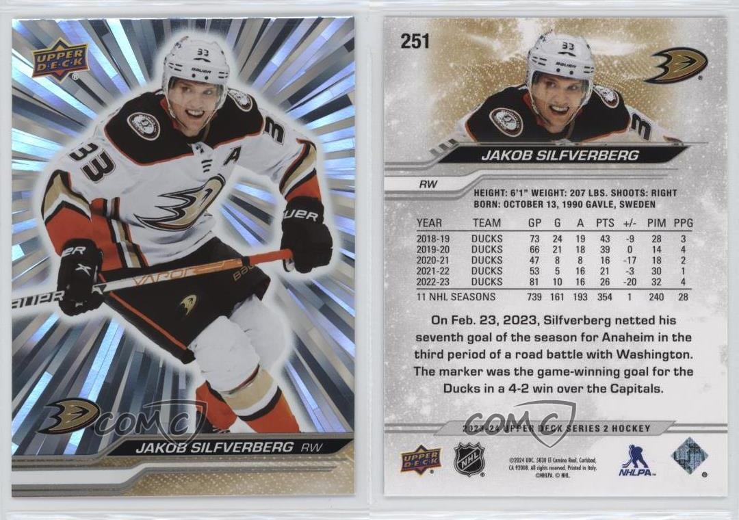 2023-24 Upper Deck Series 2 Outburst Silver Jakob Silfverberg #251