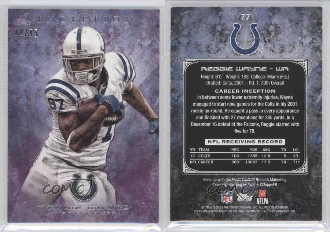 Reggie Wayne 2013 Donruss Elite Status Purple Die Cut #d 85/87