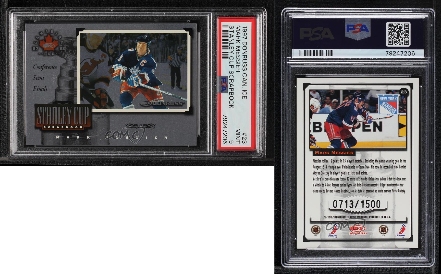 1997 Donruss Canadian Ice Stanley Cup Scrapbook Mark Messier #23 PSA 9 MINT HOF - Picture 3 of 3