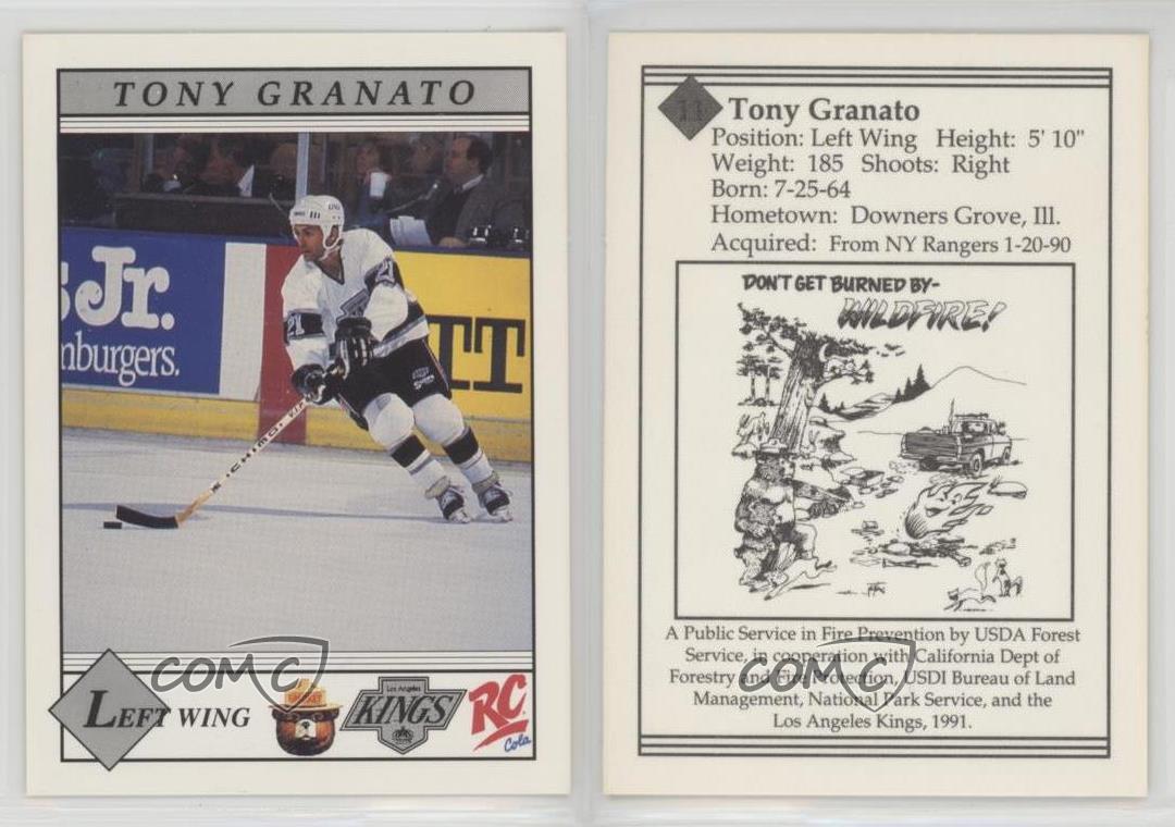 1990-91 Los Angeles Kings Smokey the Bear Tony Granato #11 - Picture 4 of 4