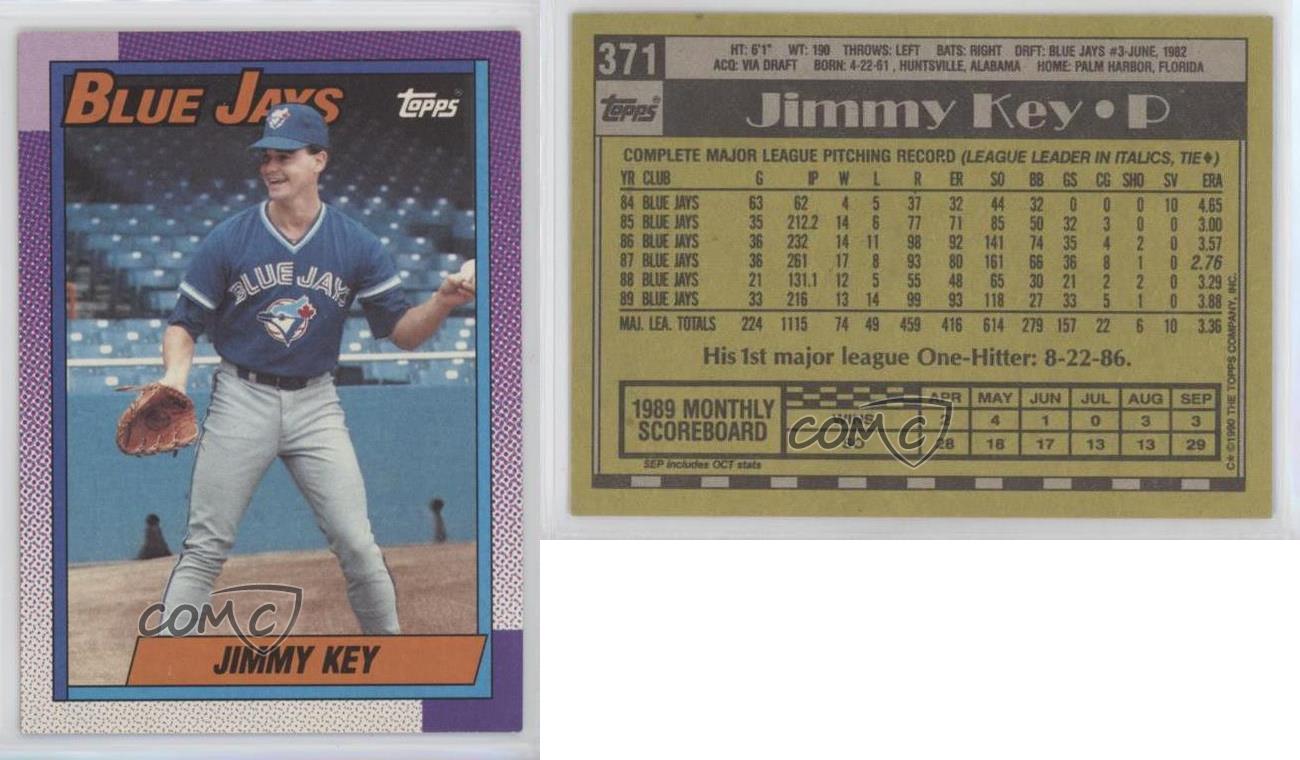 1990 Topps #371 Jimmy Key Toronto Blue Jays