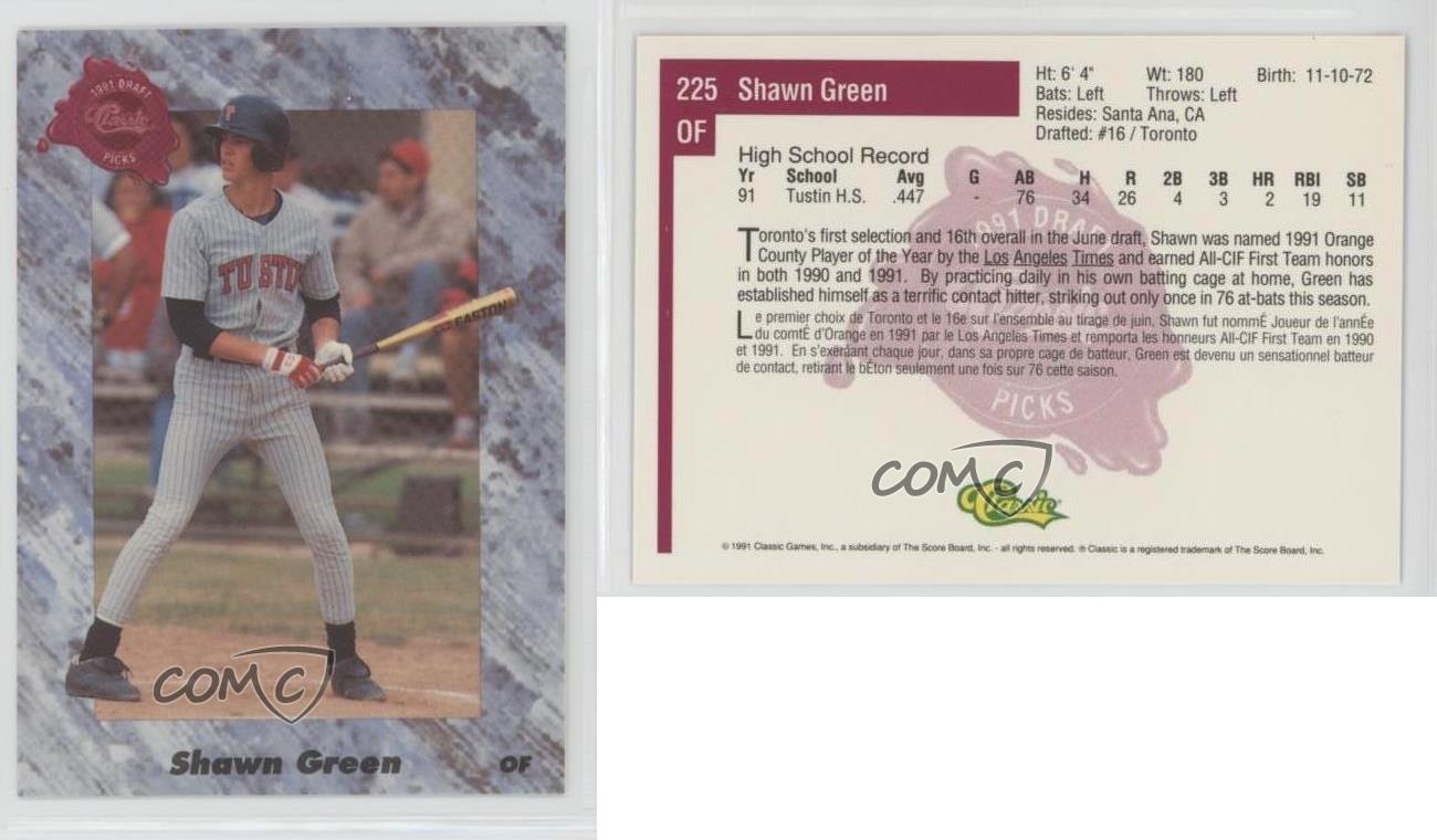 1991 Classic Games Draft Pick Shawn Green 225 Baseball Card -  Denmark