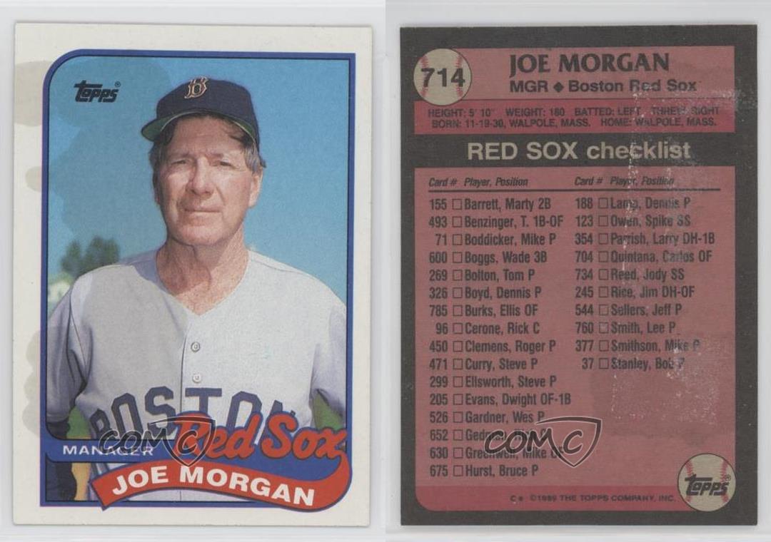 1989 Topps Team Checklist Joe Morgan #714