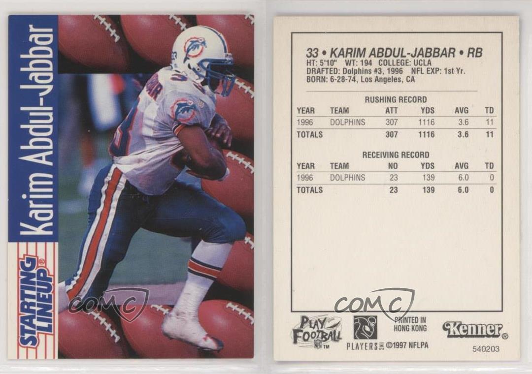 1997 Kenner Starting Lineup Karim Abdul-Jabbar #33 - Picture 3 of 3