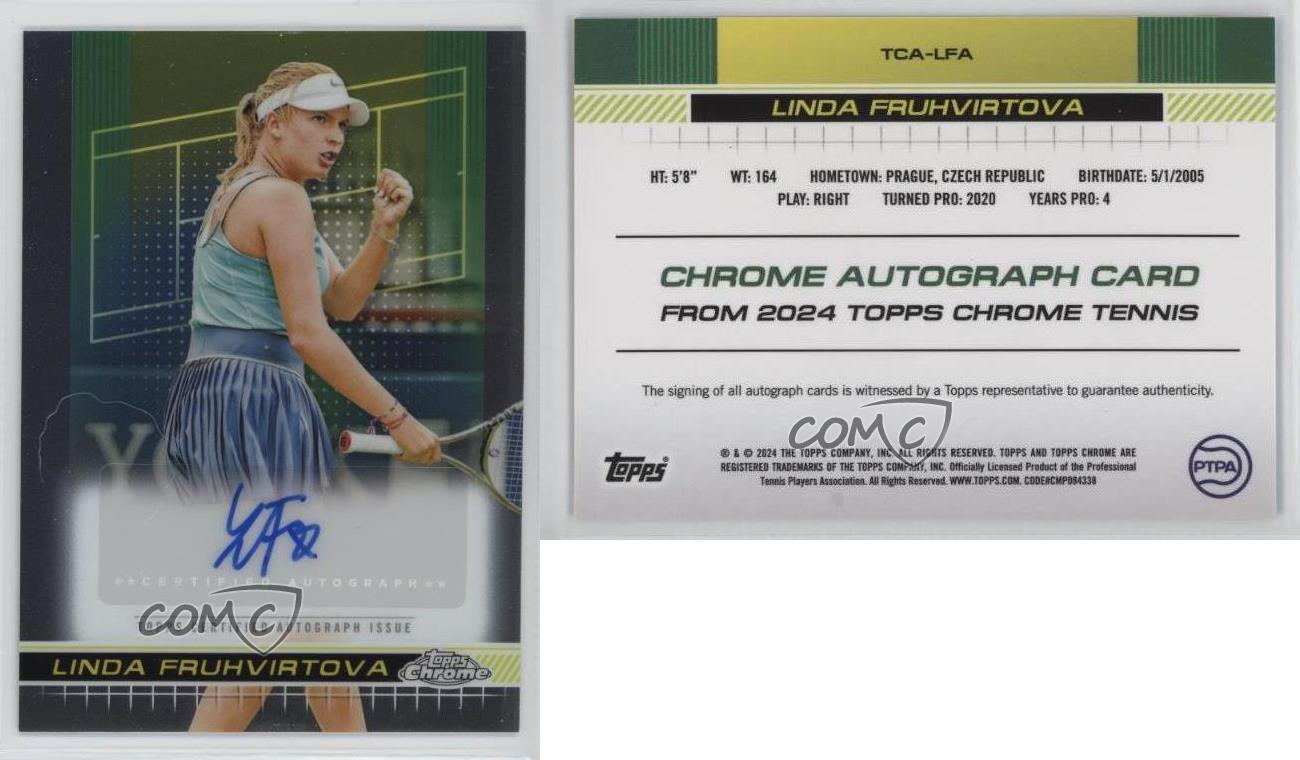 2024 Topps Chrome Auto I Linda Fruhvirtova #TCA-LFA Rookie Auto RC