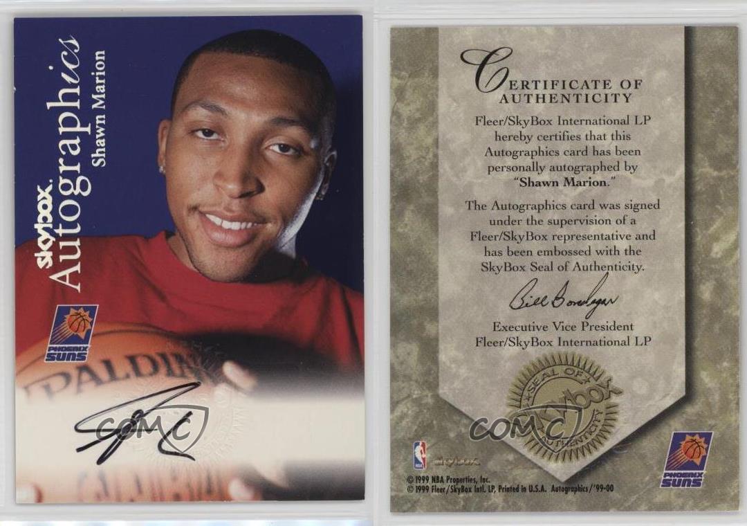 1999-00 Skybox Premium Autographics Shawn Marion Rookie Auto RC - Picture 3 of 4