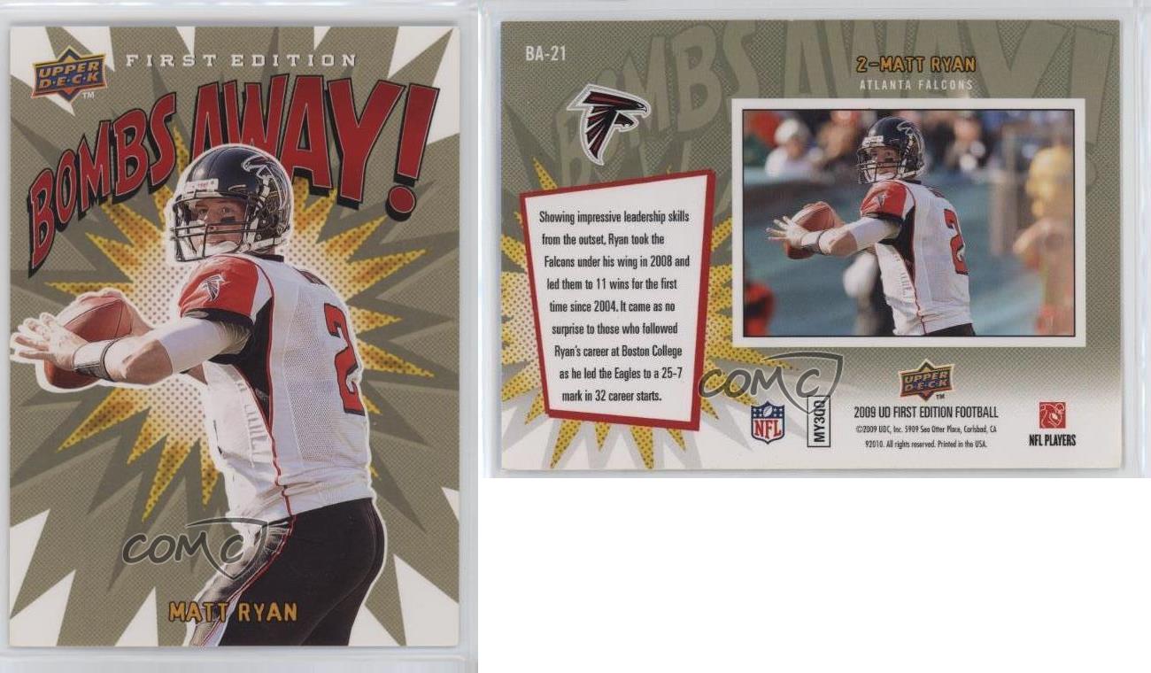 Upper Deck 2009 primera edición ¡Bombas lejos! Matt Ryan #BA-21 - Imagen 3 de 4