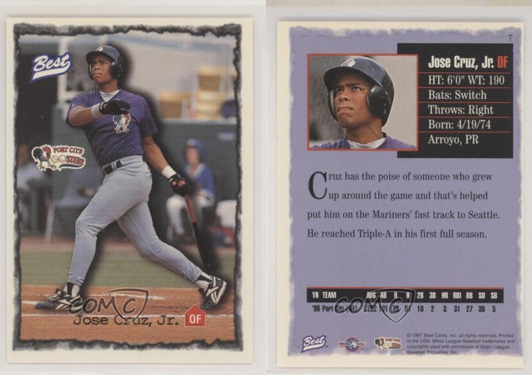 Jose Cruz Jr. 1997 Best #7 Autographed Card