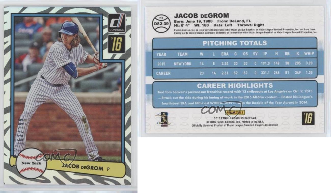 Jacob DeGrom 2016 Panini Donruss Baseball Card !! 1982 Design 