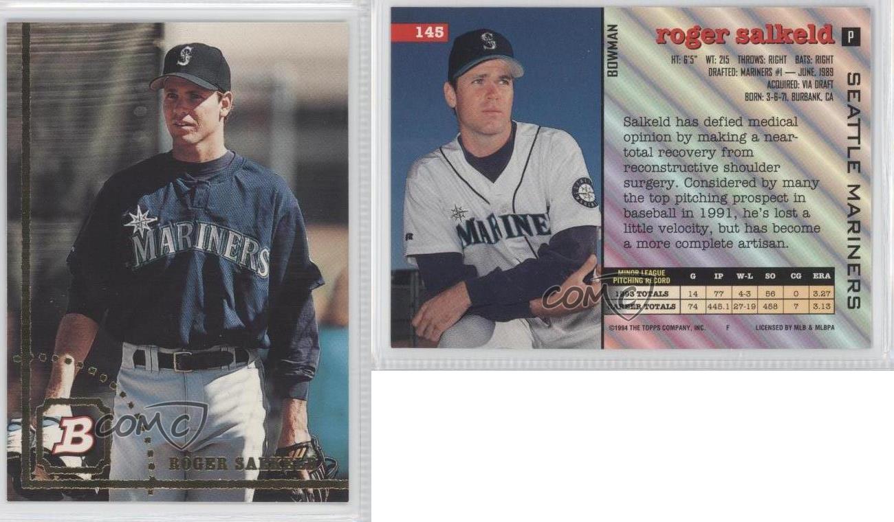 1994 Bowman Roger Salkeld Seattle Mariners Baseball Card BOWV3