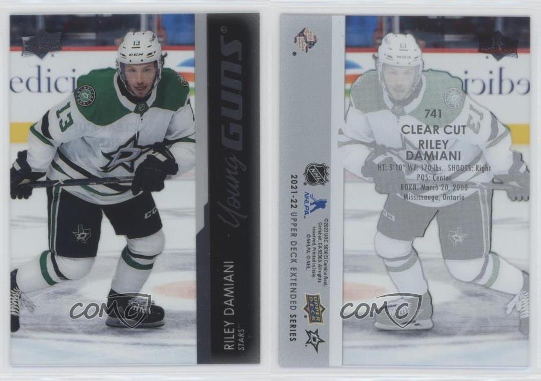 2021-22 Upper Deck Extended Series Young Guns Clear Cut Riley Damiani Rookie RC