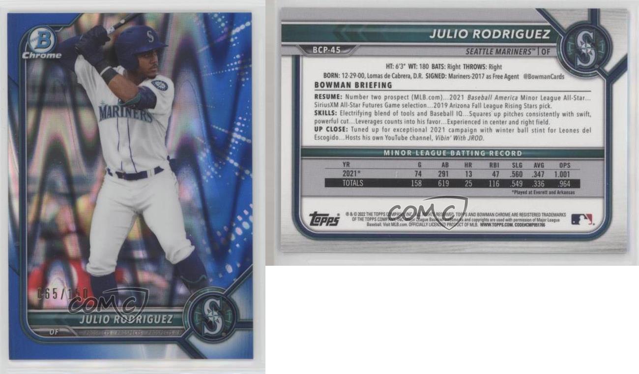 2022 Bowman Chrome Julio Rodriguez Aqua RayWave Refractor! #shorts #topps  #mariners 