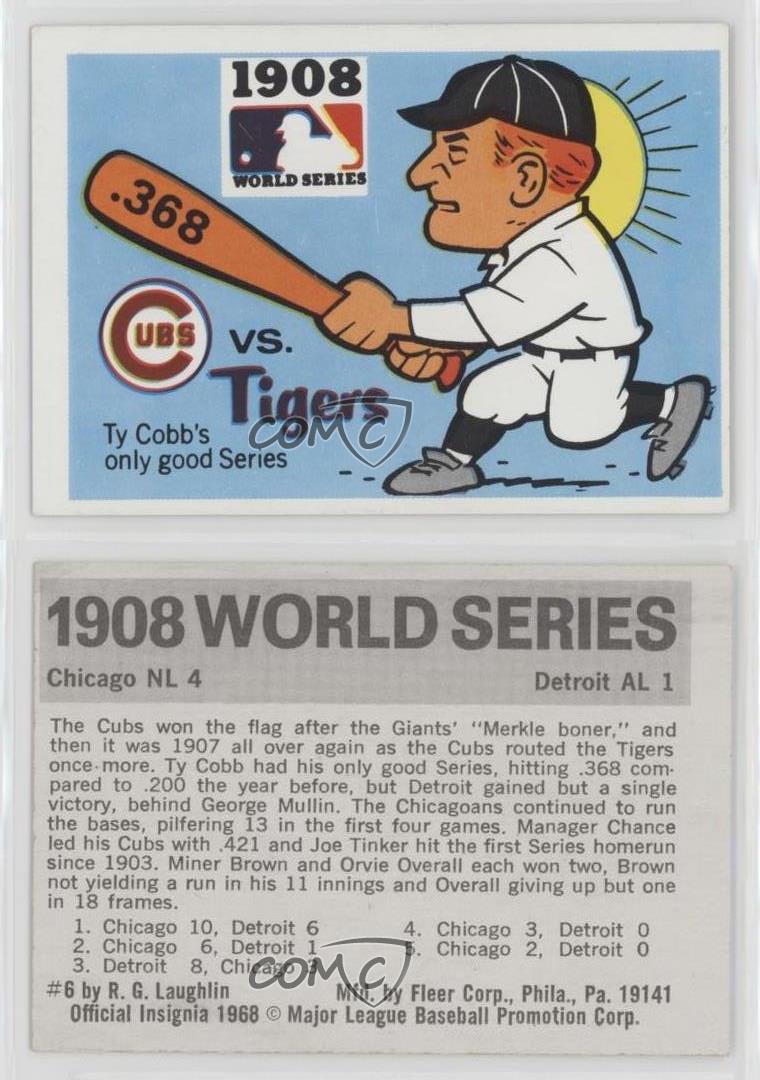 Ty Cobb World Series 1908 (PSA 9 MINT) FLEER 1971 Cubs/Tigers – Beverly  Hills Swap Meet