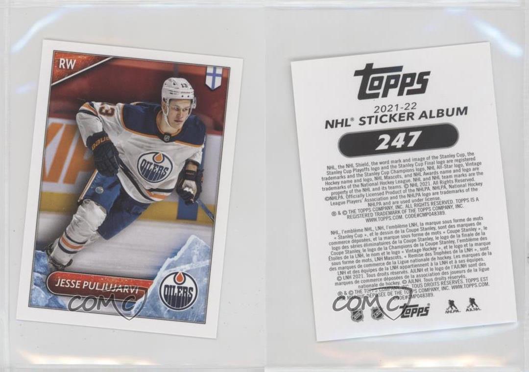 2021-22 Topps NHL Sticker Collection Jesse Puljujarvi #247