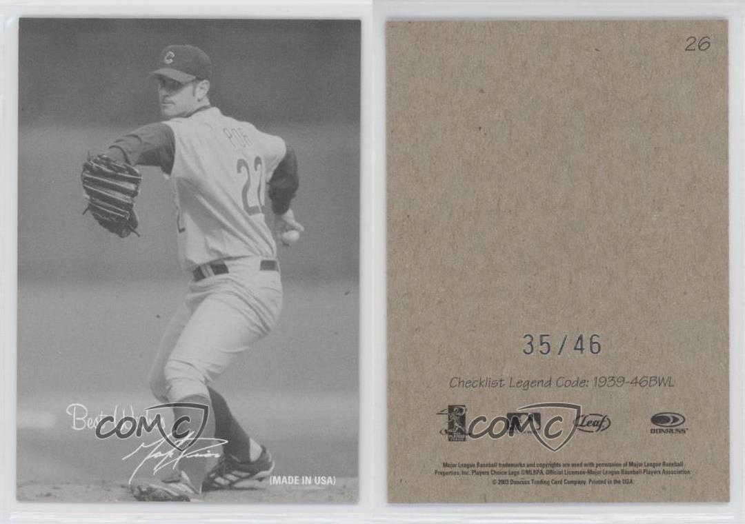 2004 Leaf Exhibits 1939-46 BWL Best Wishes Left /46 Mark Prior #26 - Picture 3 of 3