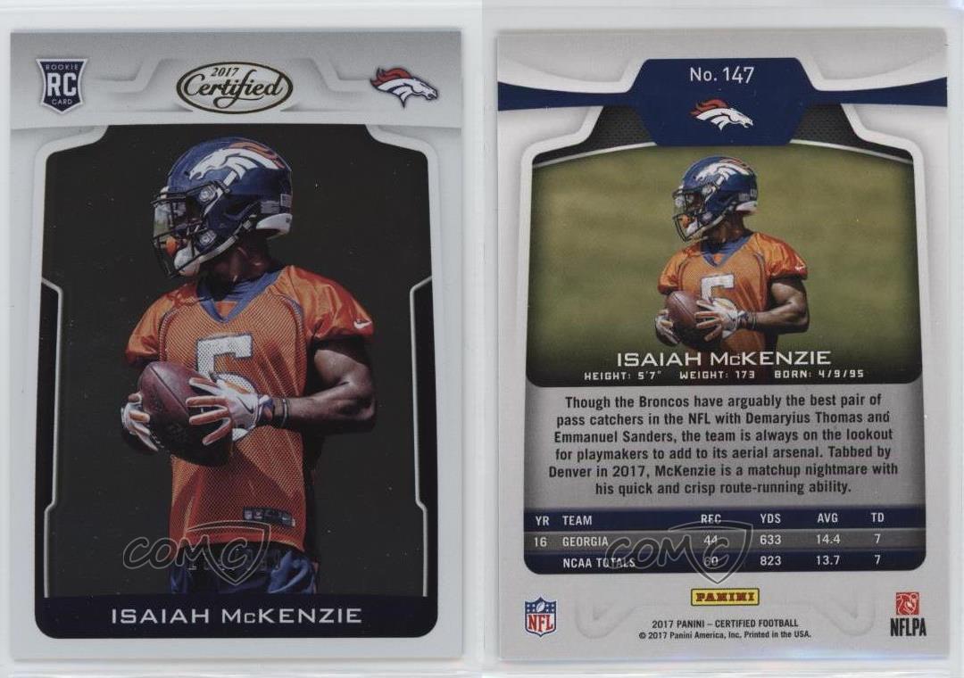 2017 Certified Rookies /999 Isaiah McKenzie #147 Rookie RC