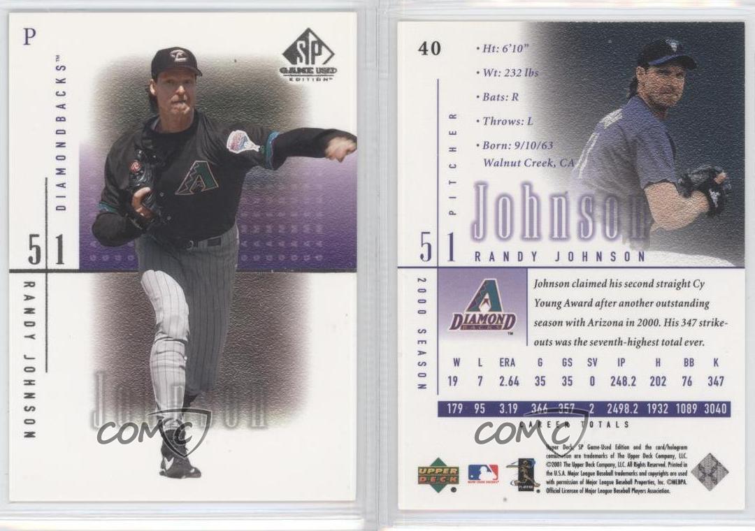 Randy Johnson #40 2001 SP Game edición usada patio - Imagen 3 de 4