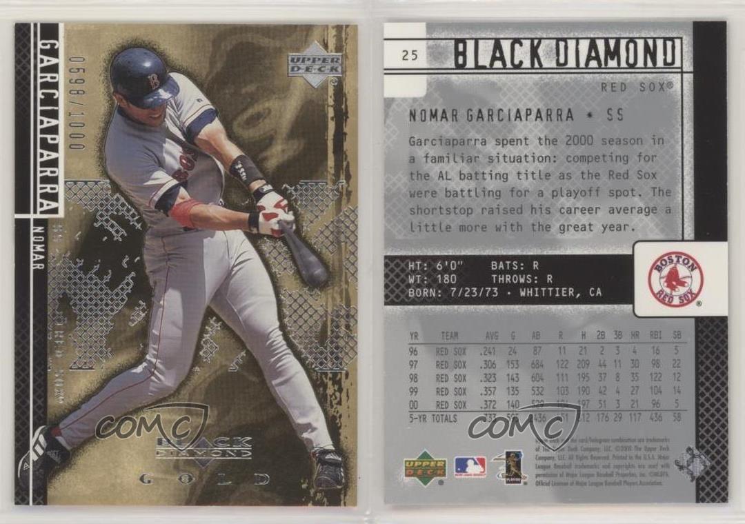 Upper Deck Black Diamond 2000 edición novato oro/1000 Nomar Garciaparra #25 - Imagen 3 de 4