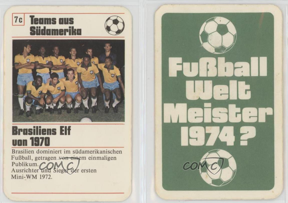 1974 Fussball Welt Meister 1974? Quartett Pele Brazil 1970 #7c | eBay