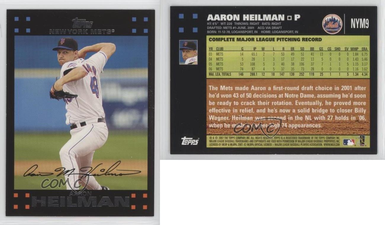 2007 Topps New York Mets Gift Set Aaron Heilman #NYM9 - Picture 3 of 4