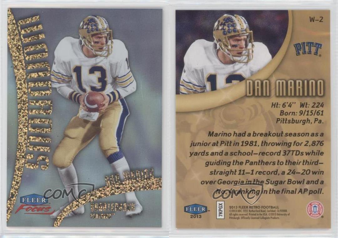 2013 Fleer Retro 1999 Fleer Focus Wondrous Dan Marino #W-2 HOF