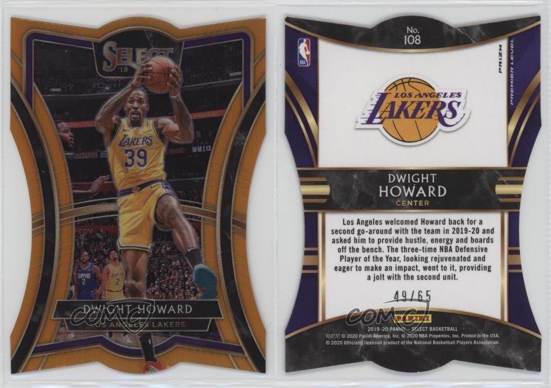 Panini Select Premier Level outlet Orange Prizm 2019-20 /65 Dwight Howard #108