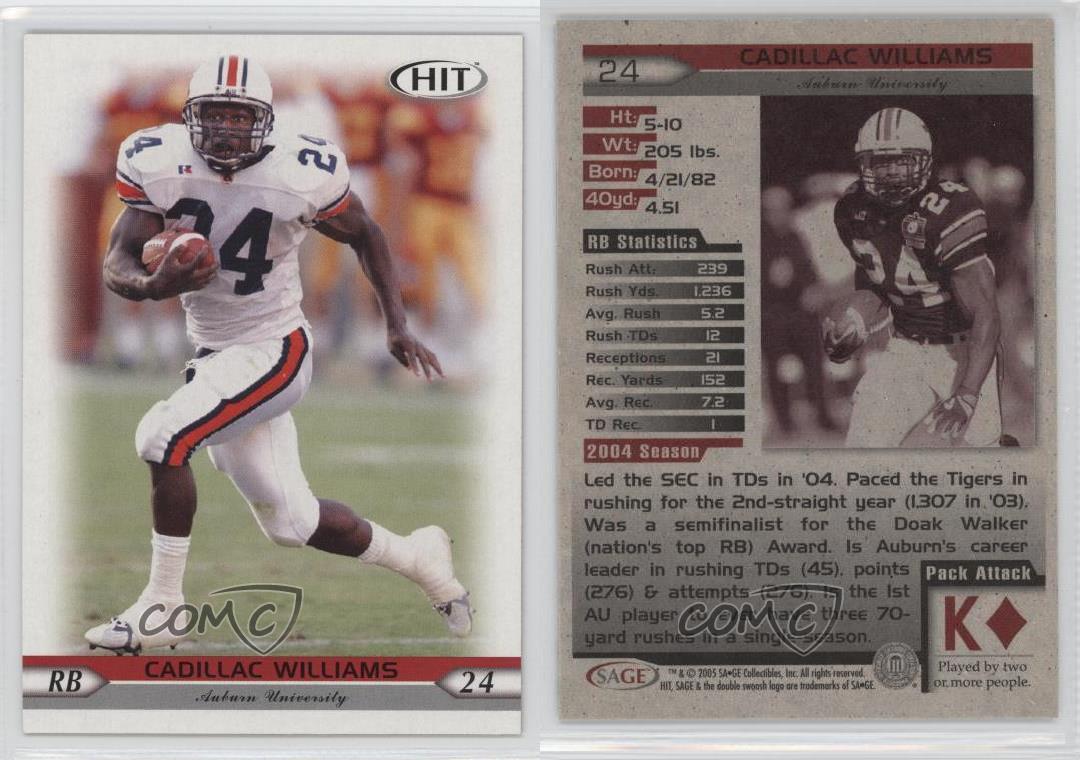 Cadillac Williams 2005 Sage Hit #24 - Tampa Bay Buccaneers, Rookie at  's Sports Collectibles Store