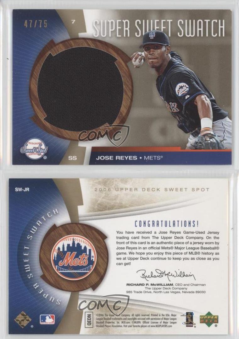 2007 Sweet Spot Sweet Swatch Memorabilia Jose Reyes #SW-RE