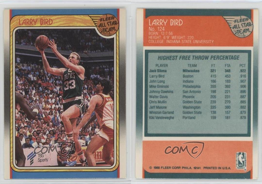 1988-89 Fleer All-Star Larry Bird #124 HOF