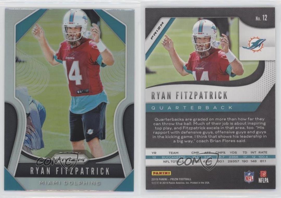 2019 Prizm Ryan Fitzpatrick Silver #12 Dolphins