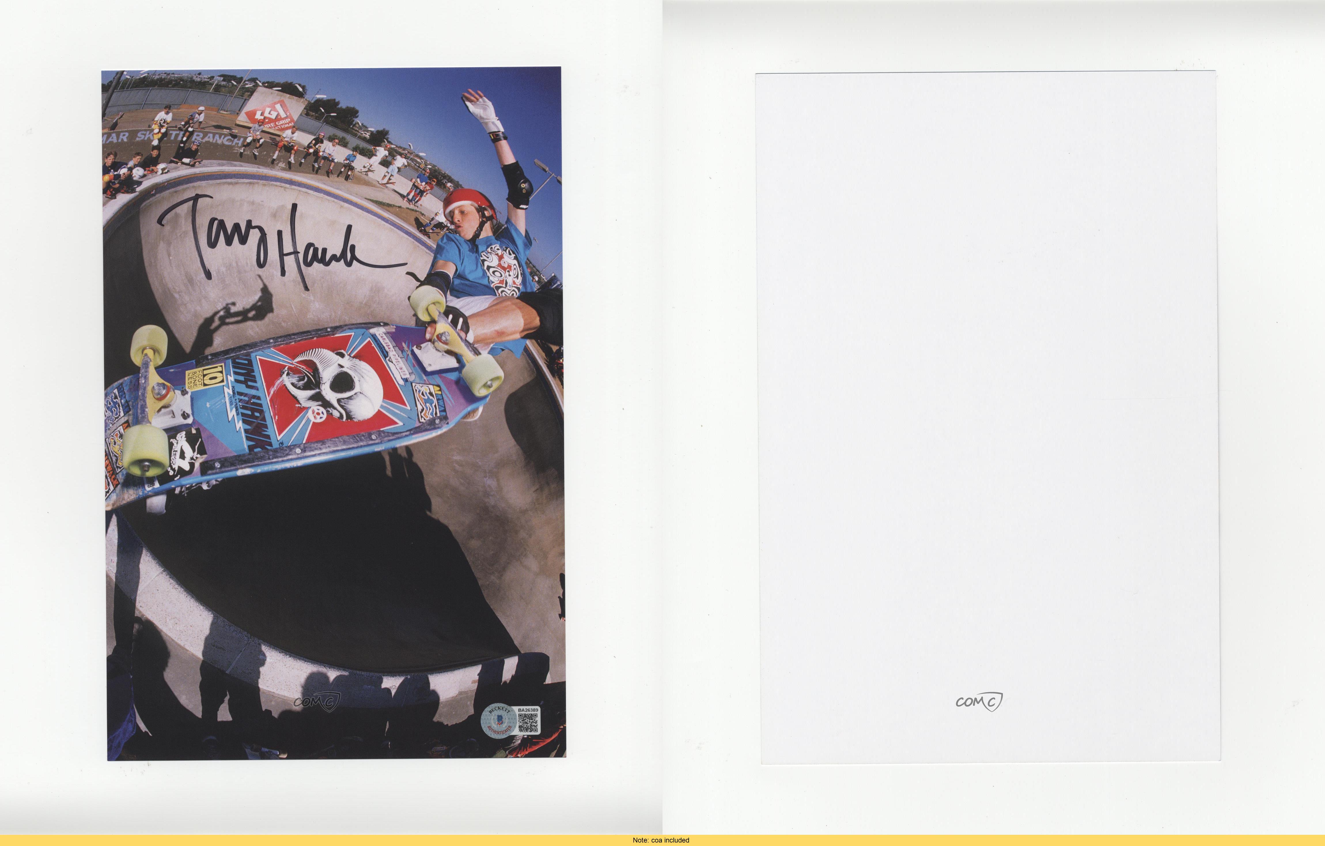 Autocollant authentique BAS collections authentifié Tony Hawk Beckett Auto