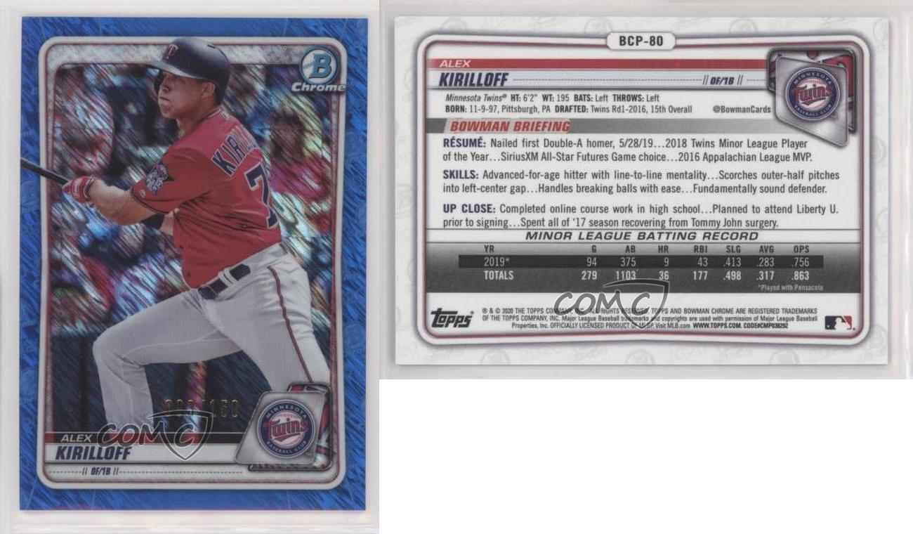 2020 Bowman Chrome Prospects Blue Shimmer Refractor /150