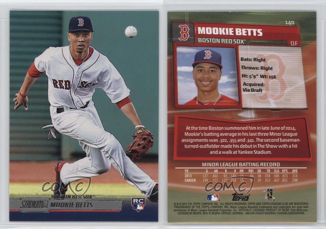 2014 Topps Stadium Club 140 Mookie Betts Boston Red Sox RC Rookie