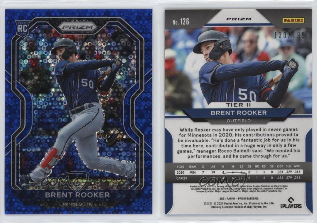 2021 Panini Prizm - Tier II Brent Rooker #126 Blue Donut Circle Prizm /199 (RC)
