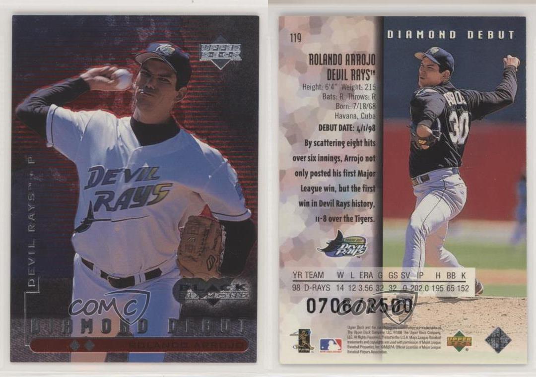 1999 Upper Deck Black Diamond Debut Double /2500 Rolando Arrojo #119