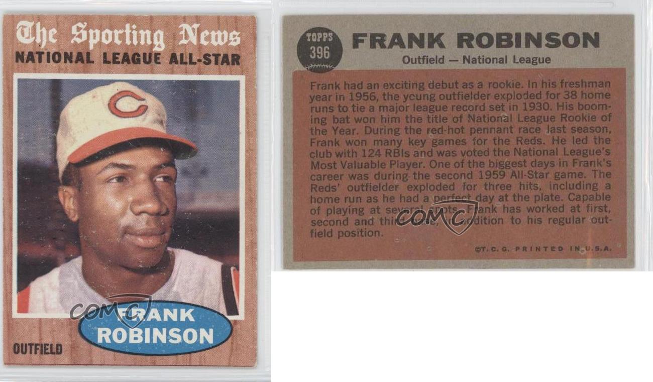 1962 Topps #396 Frank Robinson AS Card BGS BCCG 9 Near Mint+
