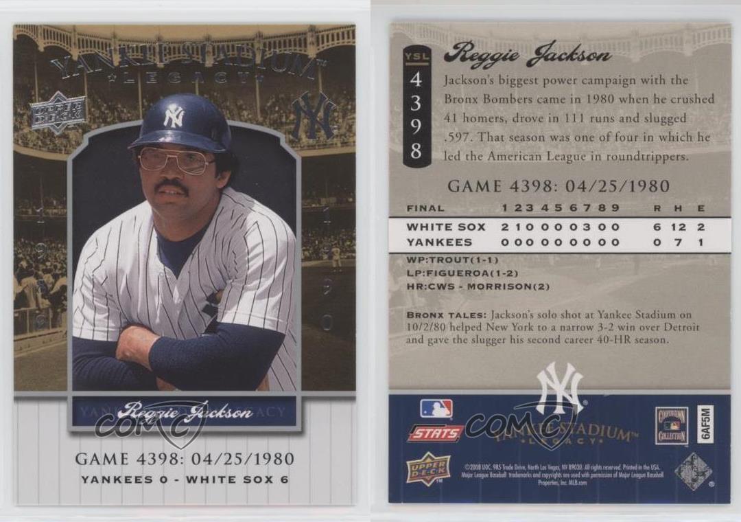 2008 Upper soldes Deck Yankee Stadium Legacy Reggie Jackson #YSL4398 HOF