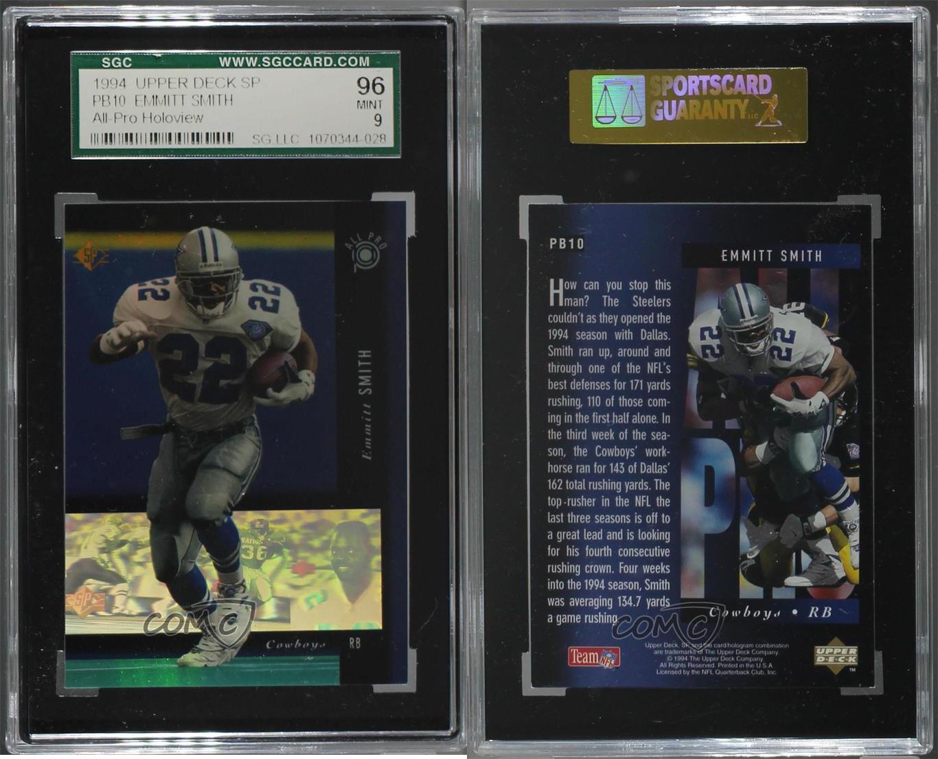 Emmitt Smith 1994 Upper Deck SP All Pro #PB10 Dallas Cowboys