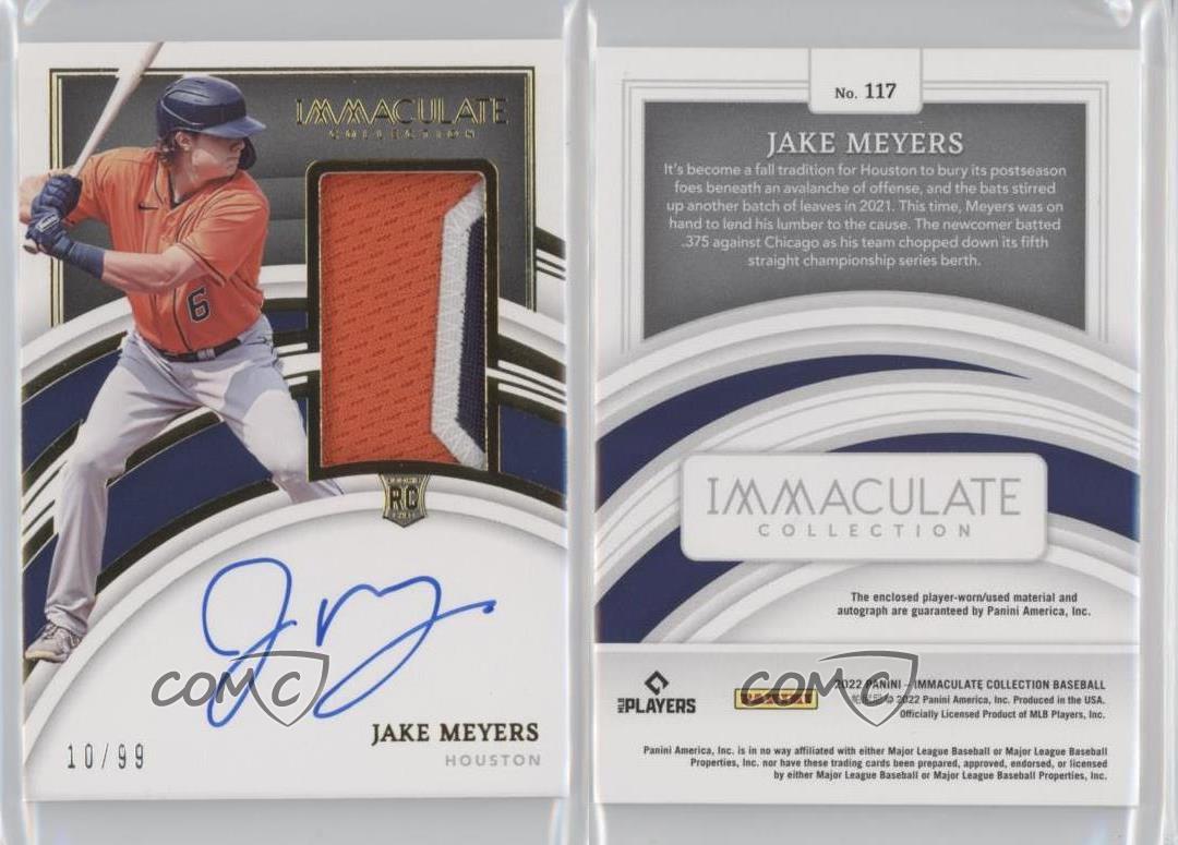 2022 Panini Immaculate /99 Jake Meyers #117 RPA Rookie Patch Auto RC