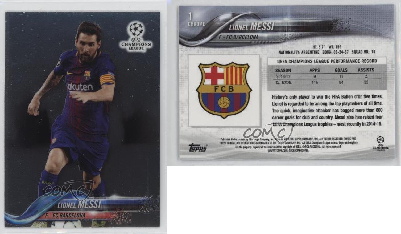 2017-18 Topps Chrome UCL Lionel Messi (Left Arm in Front of Body) #1.1