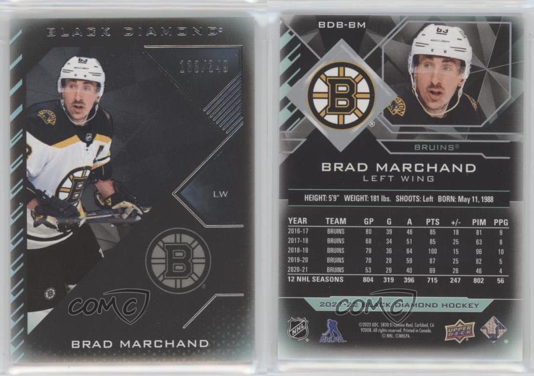 2021-22 Upper Deck Black Diamond Brad Marchand #322/349 Boston Bruins  #BDB-BM