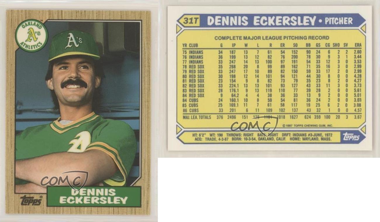 1987 Topps Traded Tiffany Dennis Eckersley #31T HOF