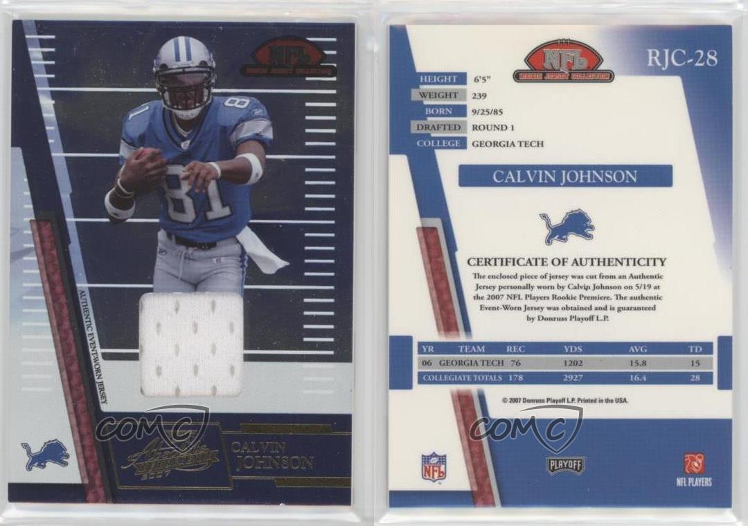 2007 Playoff Absolute Calvin Johnson Signed Card - Rookie