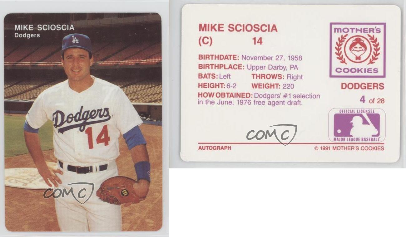 1991 Mother's Cookies Los Angeles Dodgers - [Base] #4 - Mike Scioscia